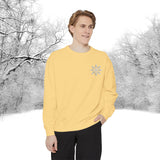 Snowflake Pocket Embroidered Comfort Colors Unisex Garment-Dyed Sweatshirt! All New Colors! Free Shipping!