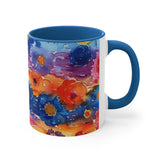 Boho Watercolor Daisy Accent Coffee Mug, 11oz! Free Shipping! Great For Gifting! Lead and BPA Free!