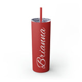 Custom Name Personalized Tumblers Skinny Tumbler with Straw, 20oz! Cursive Writing Option!