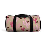 Beige and Cream Chocolate Hearts and Pink Cactus Duffel Bag! Free Shipping!!!