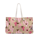 Valentines Day Blush Pink Chocolate Hearts Cactus Heart Assortment XoXo Vacation Travel Weekender Bag! Free Shipping!!!