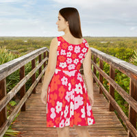 Hot Pink Daisy Flower Print Women's Fit n Flare Dress! Free Shipping!!! New!!! Sun Dress! Beach Cover Up! Night Gown! So Versatile!