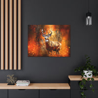 Western Mountain Deer Scenery in Oranges and Browns Canvas Gallery Wraps!