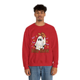 Boo Haw Retro Ghost Unisex Heavy Blend Crewneck Sweatshirt! Halloween! Fall Vibes!