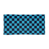 Turquoise and Black Plaid 100 Percent Cotton Backing Beach Towel! Free Shipping!!! Gift to a Friend! Travel in Style!