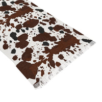 Brown Cow Print Lightweight Scarf! Use as a Hair Tie, Swimsuit Cover, Shawl! Free Shipping! Great For Gifting!