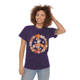 Retro Orange Boho Peace Sign Distressed Unisex Mineral Wash T-Shirt! New Colors! Free Shipping!!!