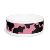 Black and Pink Cow Print Pet Bowl! Foxy Pets! Free Shipping!!!