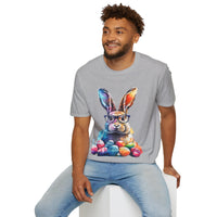 Easter Bunny Glasses With Eggs Unisex Graphic Tees! Spring Vibes! All New Heather Colors!!! Free Shipping!!!