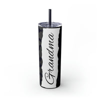 Grandma Cow Printed Skinny Tumbler with Straw, 20oz! Multiple Colors! Grandparent Vibes!