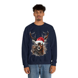 1 Deer Paint Splatter Santa Hat Christmas Edition Unisex Heavy Blend Crewneck Sweatshirt!