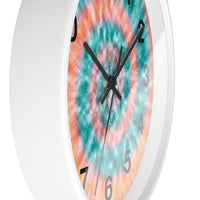 Boho Teal Tie Dye Print Wall Clock! Perfect For Gifting! Free Shipping!!! 3 Colors Available!