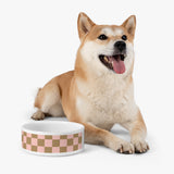 Pink and Cream Plaid Pet Bowl! Foxy Pets! Free Shipping!!!