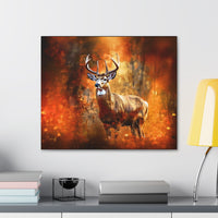 Western Mountain Deer Scenery in Oranges and Browns Canvas Gallery Wraps!