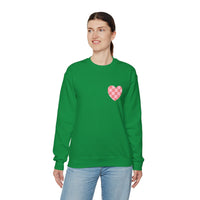 Valentines Day Pink Plaid Heart Basics Pocket Design Edition Unisex Sweatshirt! Retro! Free Shipping!!!