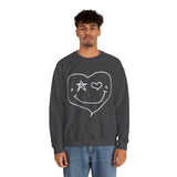 Valentines Day Heart Smiley Star Eye Unisex Sweatshirt! Retro! Plus Sizes Available!