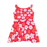 Hot Pink Daisy Flower Print Women's Fit n Flare Dress! Free Shipping!!! New!!! Sun Dress! Beach Cover Up! Night Gown! So Versatile!