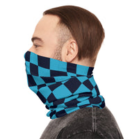 Black and Aqua Blue Plaid Lightweight Neck Gaiter! 4 Sizes Available! Free Shipping! UPF +50! Great For All Outdoor Sports!