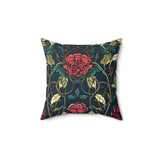 Stained Glass Roses and Vines Autumn Square Pillow! Halloween! Fall Vibes!