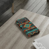 Turquoise Aztec Tough Cases! Cellphone Cases! Multiple Sizes Available! Apple iPhone, Samsung Galaxy, and Google Pixel devices!