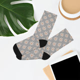 Grey Daisy Unisex Eco Friendly Recycled Poly Socks!!! Free Shipping!!! 58% Recycled Materials!