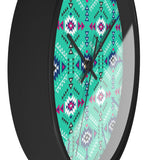 Aztec Print Mint and Navy Wall Clock! Perfect For Gifting! Free Shipping!!! 3 Colors Available!