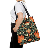 Orange Blossoms Florals Fall Vibes Tote Bag