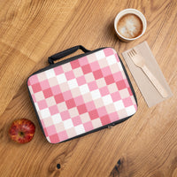 Pink Creme Retro Checkered Lunch Bag! Free Shipping!!! Giftable!