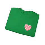 Valentines Day Pink Plaid Heart Basics Pocket Design Edition Unisex Sweatshirt! Retro! Free Shipping!!!