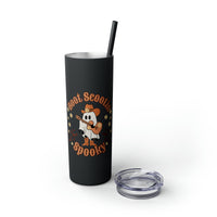 Boot Scootin Spooky Retro Ghost Printed Skinny Tumbler with Straw, 20oz! Multiple Colors! Halloween!