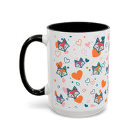 Coffee Mug - Fox Heart Medley Valentines Day Mug (11, 15oz)