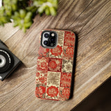 Royal Red Floral Fall Vibes Tough Phone Cases!