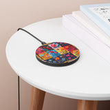 Boho Patchwork Quilt Hot Pink Embroidery Wireless Phone Charger! Free Shipping!!!