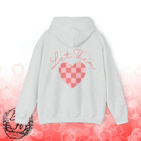 Let Them Plaid Pink Heart Back Designs Unisex Heavy Blend Hooded Sweatshirt! Free Shipping!!!