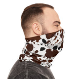 Cow Print Brown Lightweight Neck Gaiter! 4 Sizes Available! Free Shipping! UPF +50! Great For All Outdoor Sports!