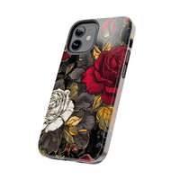 White and Red Roses Gothic Inspired Halloween Tough Phone Cases! Fall Vibes!