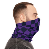 Black and Dark Purple Plaid Lightweight Neck Gaiter! 4 Sizes Available! Free Shipping! UPF +50! Great For All Outdoor Sports!