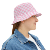 Pink Plaid Unisex Bucket Hat! Free Shipping! Made in The USA!