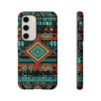 Turquoise Aztec Tough Cases! Cellphone Cases! Multiple Sizes Available! Apple iPhone, Samsung Galaxy, and Google Pixel devices!