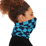 Black and Aqua Blue Plaid Lightweight Neck Gaiter! 4 Sizes Available! Free Shipping! UPF +50! Great For All Outdoor Sports!