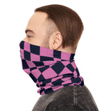 Black and Light Pink Plaid Lightweight Neck Gaiter! 4 Sizes Available! Free Shipping! UPF +50! Great For All Outdoor Sports!