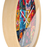 Boho Quilted Patchwork in Yellow Print Wall Clock! Perfect For Gifting! Free Shipping!!! 3 Colors Available!