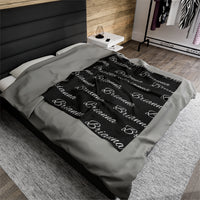 New!!! Custom Name or Quote Velveteen Plush Blanket! Multiple Colors and Fonts Available!