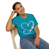 Valentines Day Butterfly Heart Medley White Version Unisex Graphic Tee! All New Heather Colors!!! Free Shipping!!!