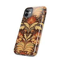 Creamy Brown Floral Fall Vibes Tough Phone Cases!