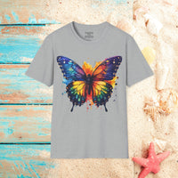 Spring Rainbow Butterfly Unisex Graphic Tees! Spring Vibes! All New Heather Colors!!! Free Shipping!!!