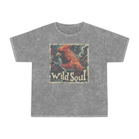 Wild Soul Red Bird Stamp Distressed Unisex Mineral Wash T-Shirt! New Colors! Free Shipping!!!