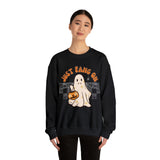 Just Fang On Retro Ghost Unisex Heavy Blend Crewneck Sweatshirt! Halloween! Fall Vibes!