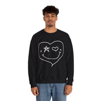 Valentines Day Heart Smiley Star Eye Unisex Sweatshirt! Retro! Plus Sizes Available!