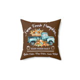 Farm Fresh Pumpkins Fall Truck Square Pillow! Halloween! Fall Vibes!